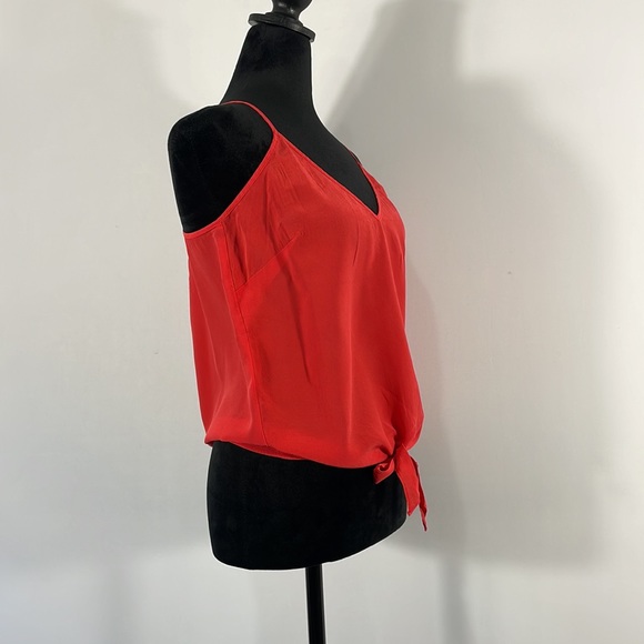 Bebe Red silky soft Cami,spaghetti strap’s,front tie waist,V-neck,Sleeveless - Picture 11 of 12